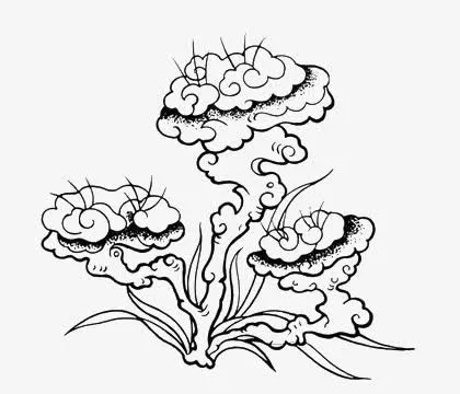 手绘灵芝免抠