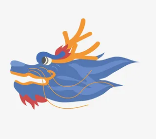 二月二龙抬头卡通装饰中国龙海报免抠