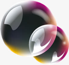 贡紫色手绘春天泡泡免抠