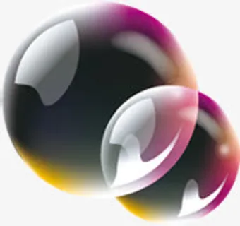 贡紫色手绘春天泡泡免抠