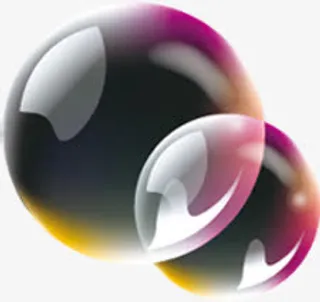 贡紫色手绘春天泡泡免抠