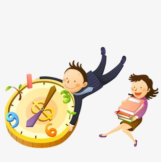 抱着金币表盘的人免抠