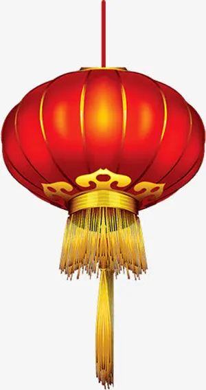 红色手绘中国风灯笼免抠