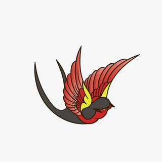 卡通手绘飞翔的燕子免抠