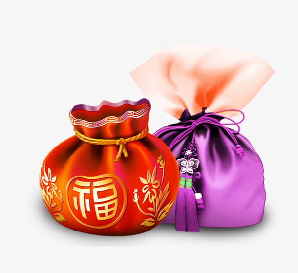 福字布袋免抠