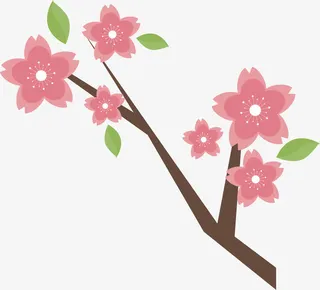 水墨画桃花工笔画桃花免抠