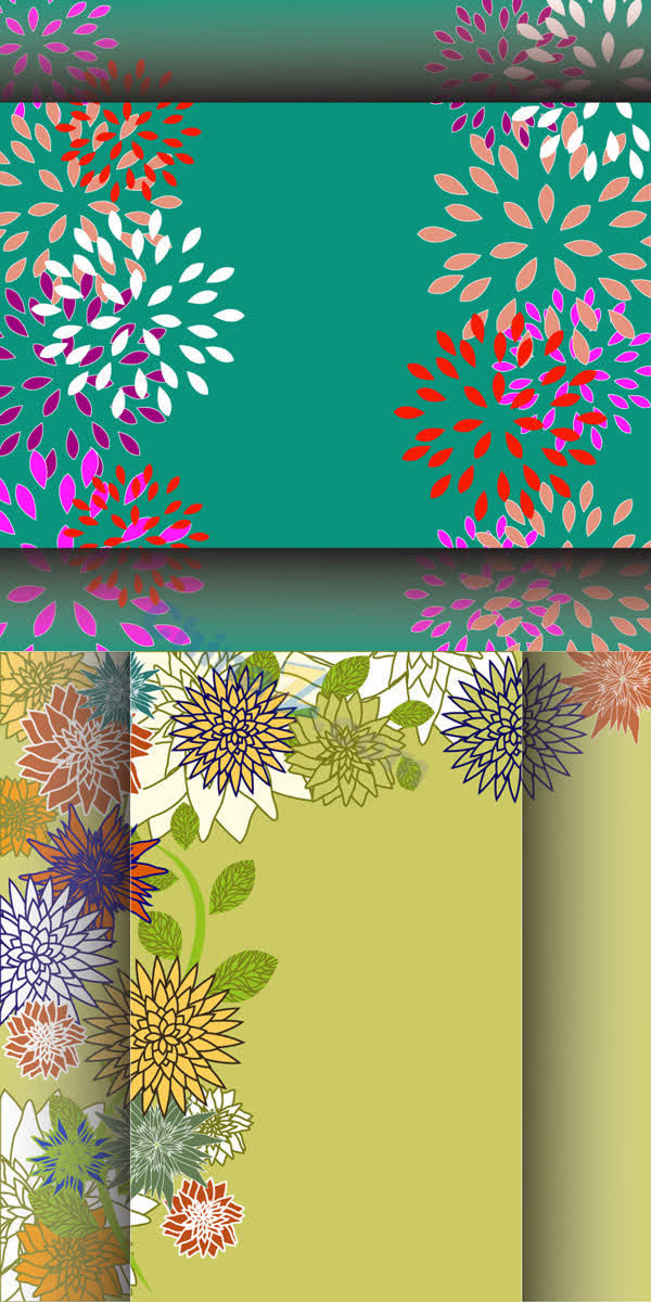 复古花卉邀请卡设计免抠