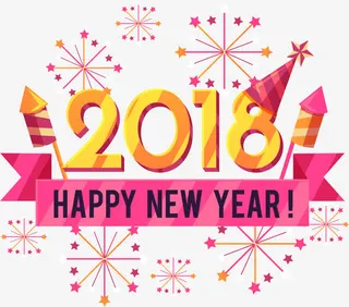 新年快乐卡通庆祝标签免抠