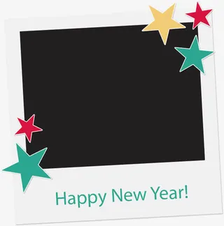 矢量新年星星相框模板免抠