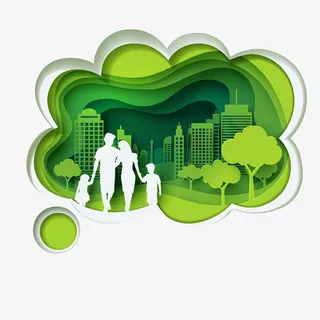 折纸智慧城市PPT免抠