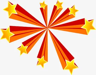 立体摄影手绘海报星星免抠