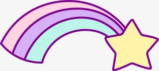 多彩卡通飞射流星免抠