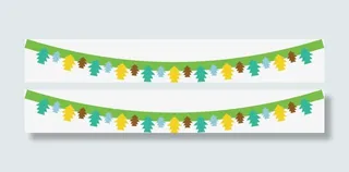 清新彩色三角拉旗免抠