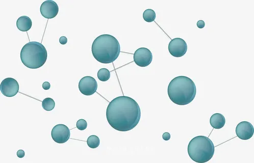 绿色分子结构花纹免抠