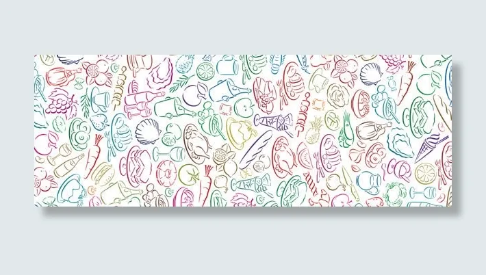美食卡通图案纹理背景banner