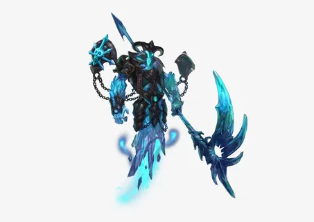 蓝色光效游戏武士免抠