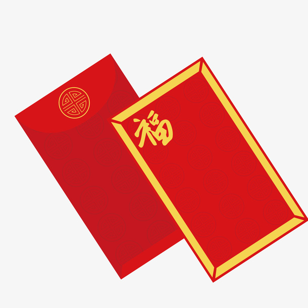 红色春节红包矢量图免抠