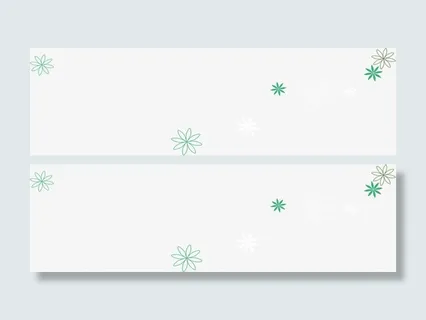 手绘绿色春天花纹免抠