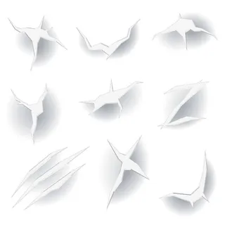 白色开裂纸张免抠