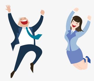 欢呼的男女免抠