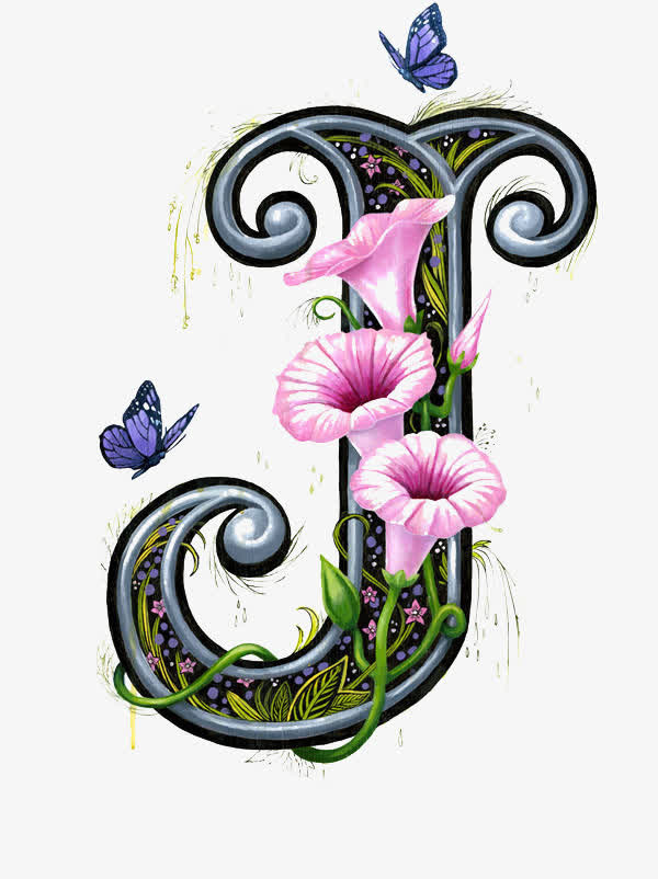 牵牛花字母j免抠