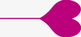 长线玫红色心形素材七夕免抠