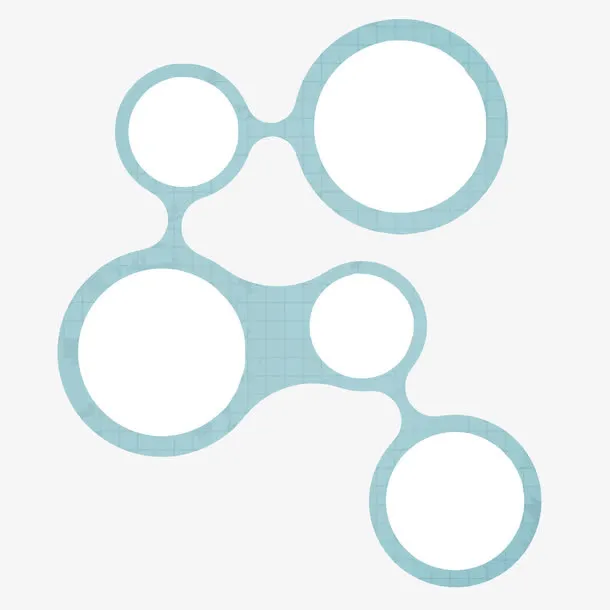 矢量蓝色圆框免抠