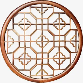 木质 古典 窗户 年货节png免抠