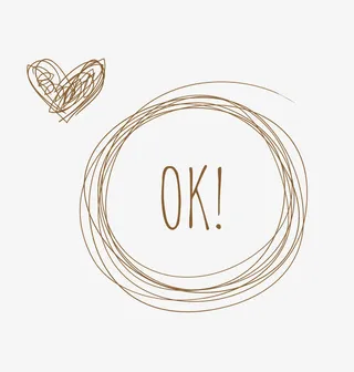 棕色线条对话框免抠