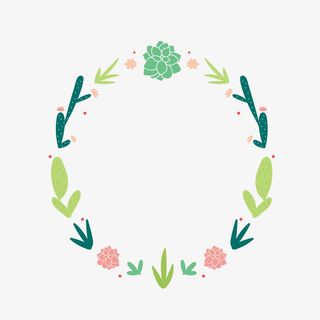 手绘绿色小清新植物免抠