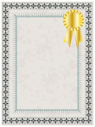 矢量精美证书模板免抠