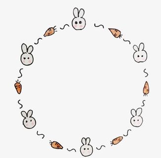 矢量兔子边框免抠