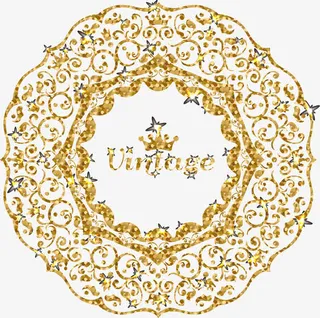 闪耀的金色花纹免抠