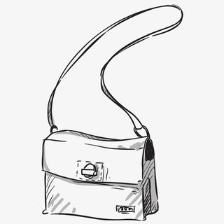 单肩包素描画简图免抠