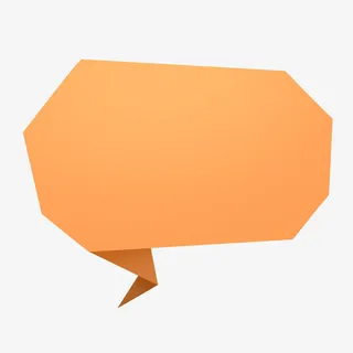 橙色不规则折纸标题框免抠