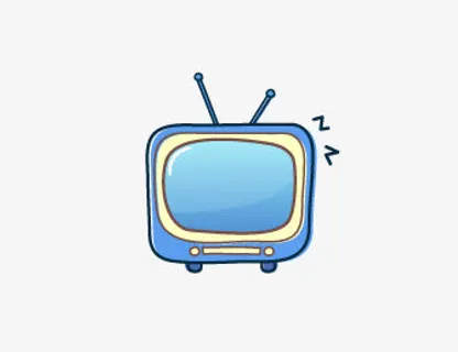 蓝彩色电视机免抠