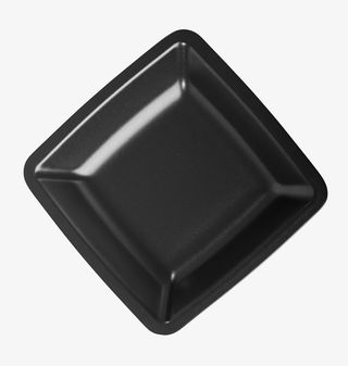 纯黑色正方形碟子陶瓷制品实物免抠