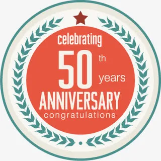 50周年纪念标签矢量图免抠