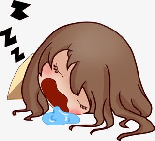 手绘流口水卡通小女孩表情包免抠