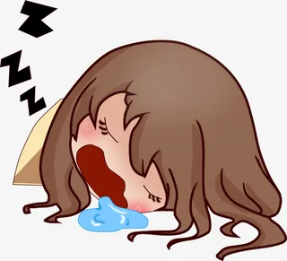 手绘流口水卡通小女孩表情包免抠