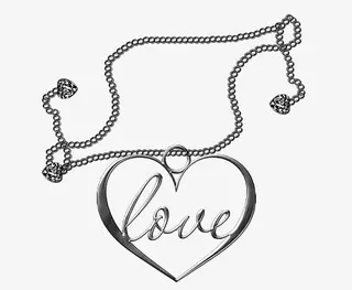 手绘银饰项链装饰免抠