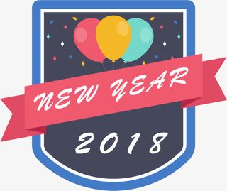 卡通手绘新年标签设计免抠