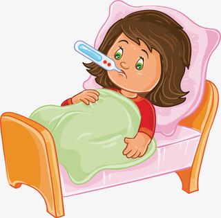 躺在床上测量体温免抠