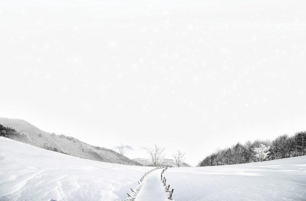 空旷的雪景免抠
