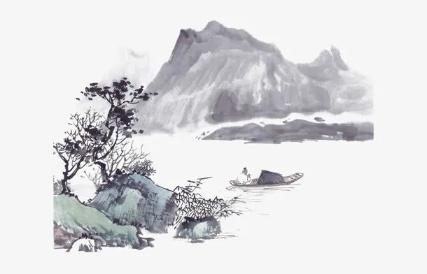 中国风水墨画免抠