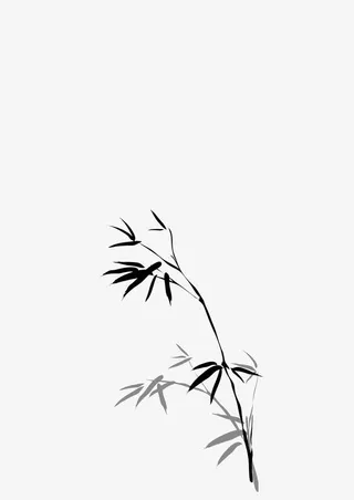 竹子 竹叶 水墨画 中国画免抠