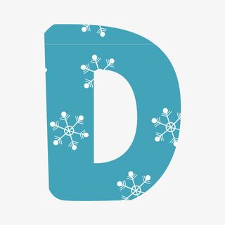 雪花纹装饰字母D免抠