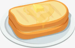 黄色立体美味吐司免抠