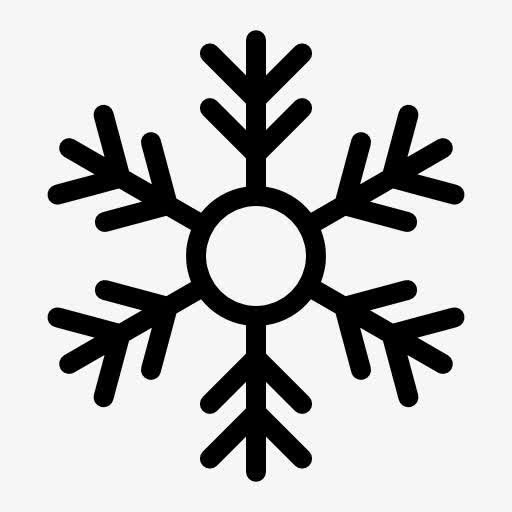 创意合成手绘黑色的雪花贴纸免抠