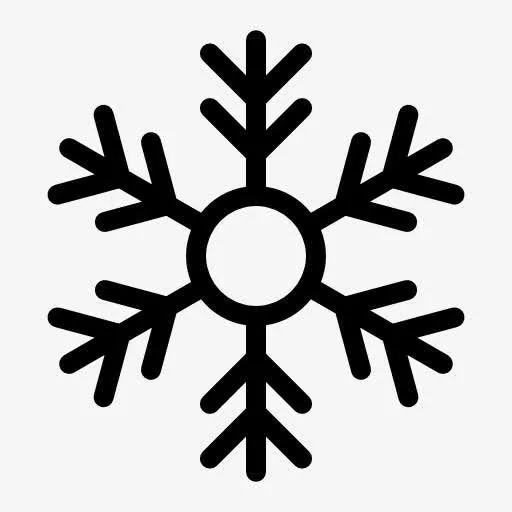 创意合成手绘黑色的雪花贴纸免抠